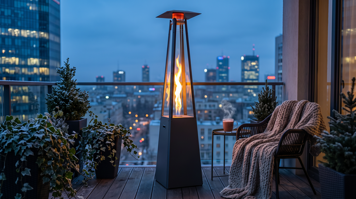 Plinski grelnik Fiamma – oblika dežnika, jeklen, 12 kW