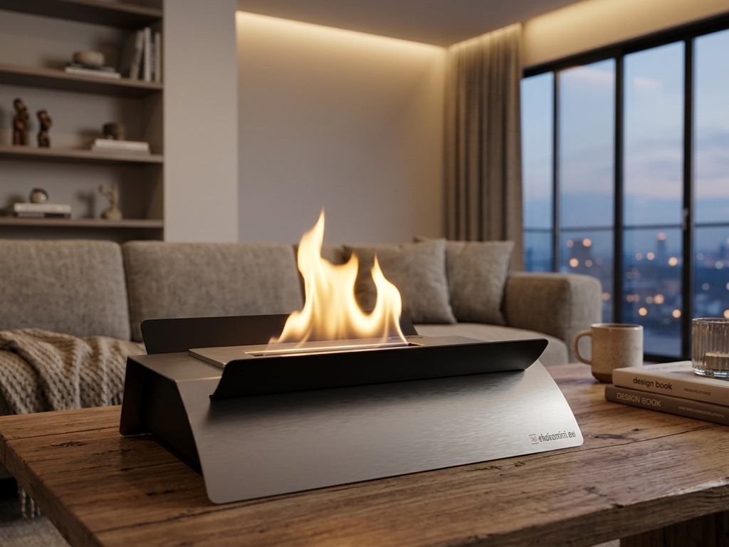 Ekokamin Marbella - Talni kamin, inox