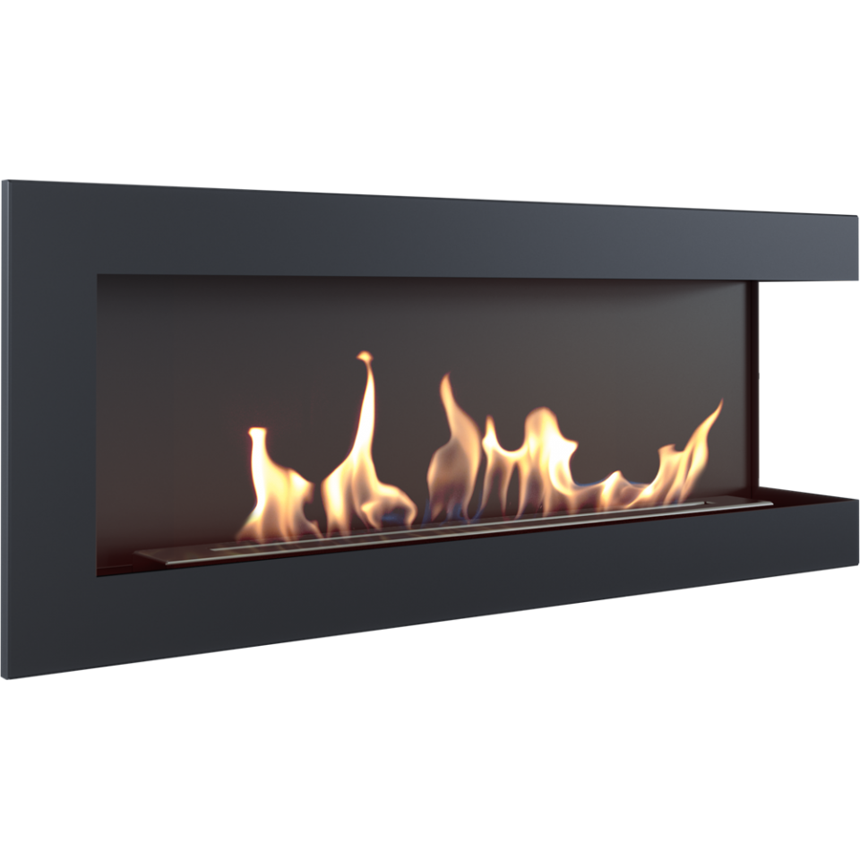 Ekokamin Dey kotni 1200 x 280 - Stenski kamin, črn
