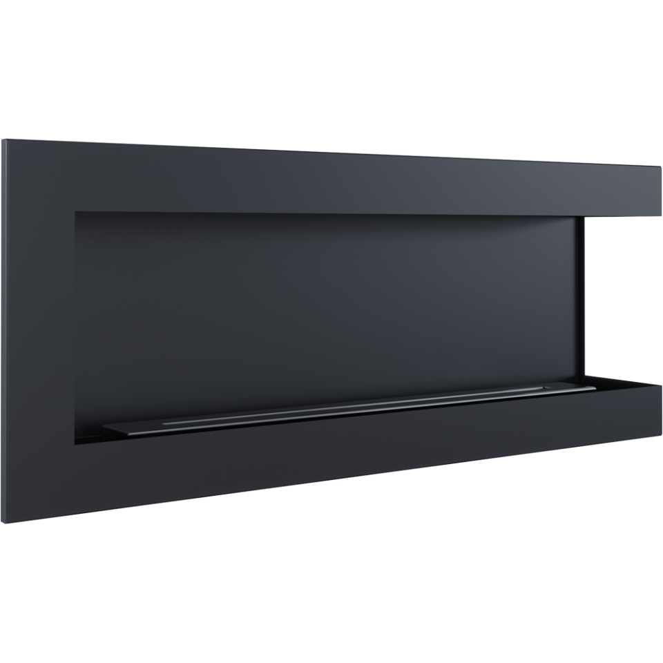 Ekokamin Dey kotni 1200 x 280 - Stenski kamin, črn