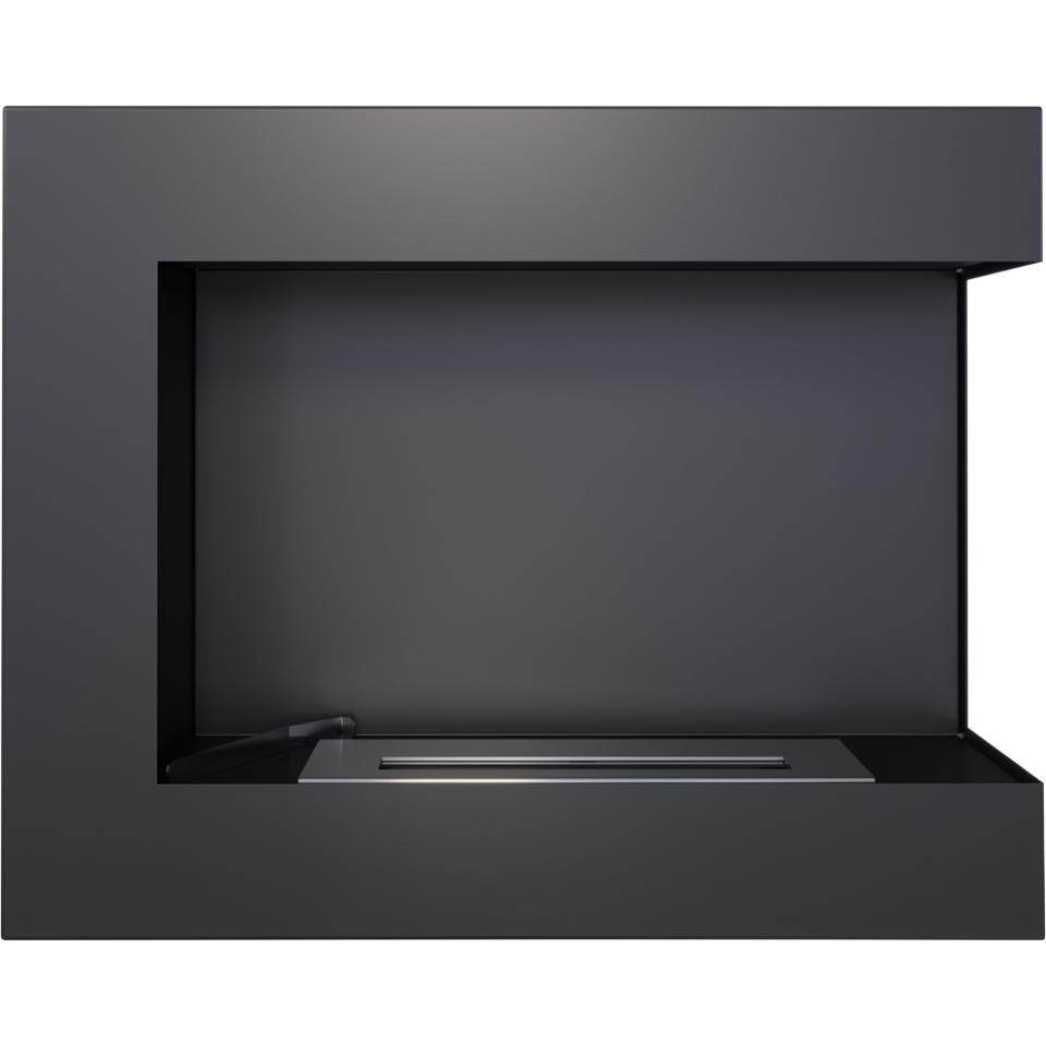 Eko kamin Dey kutni 600 x 280 - Zidni kamin, crni