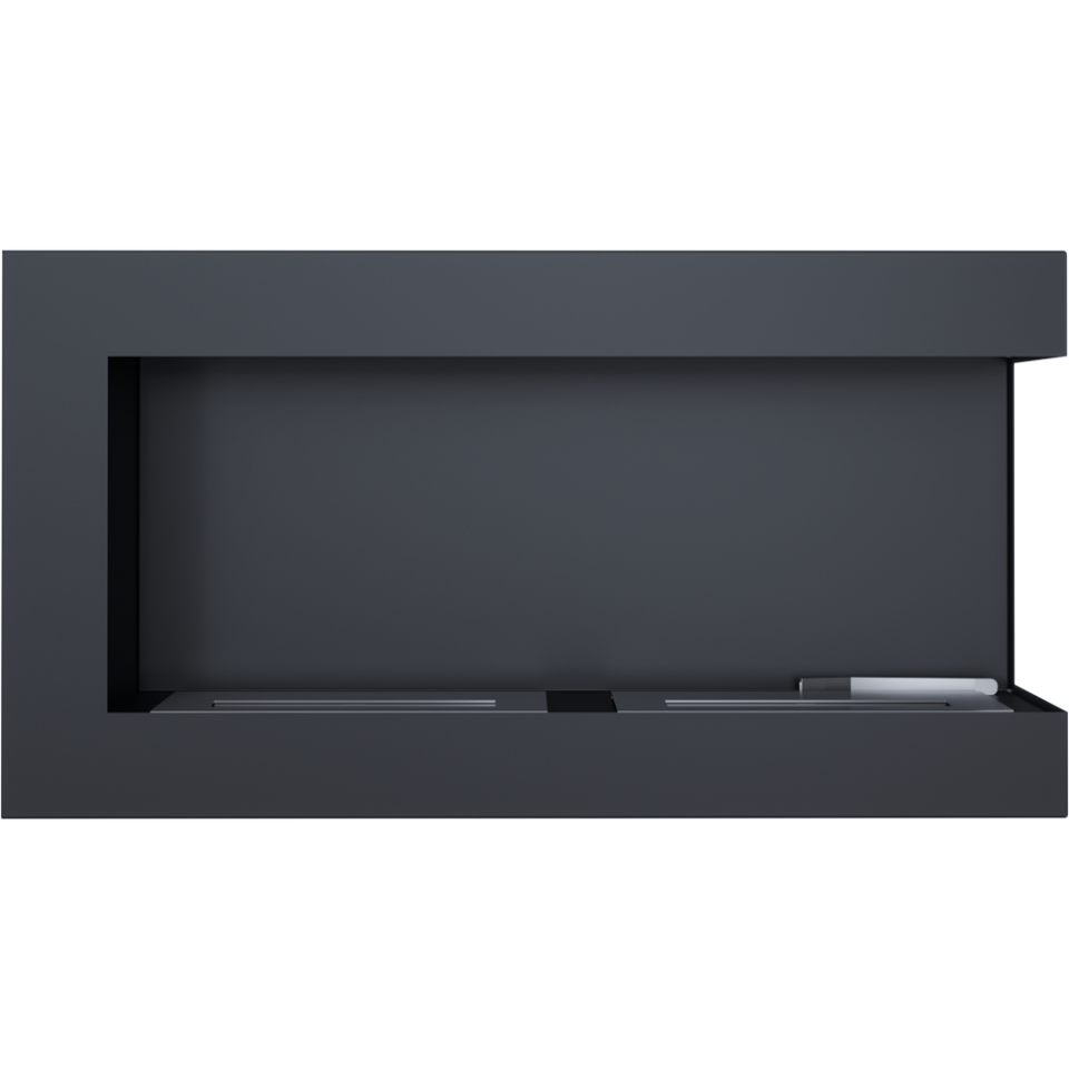 Eko kamin Dey kutni 900 x 280 - Zidni kamin, crni