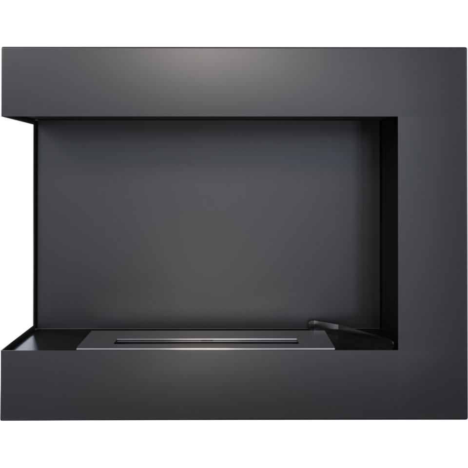Eko kamin Dey kutni 600 x 280 - Zidni kamin, crni