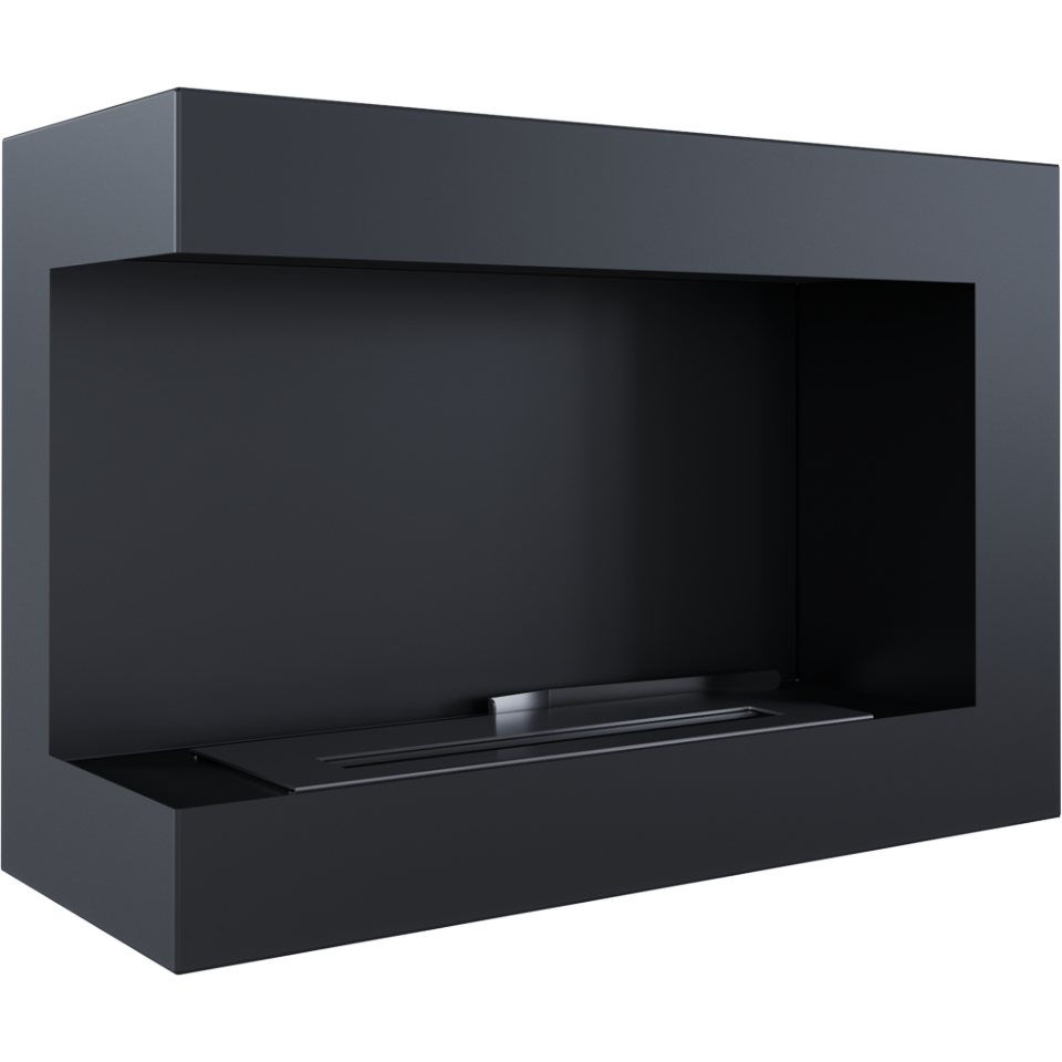 Ekokamin Dey kotni 700 x 280 - Stenski kamin, črn