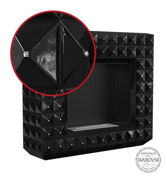 Swarovski Eco kamin - Zidni kamin, visoki sjaj