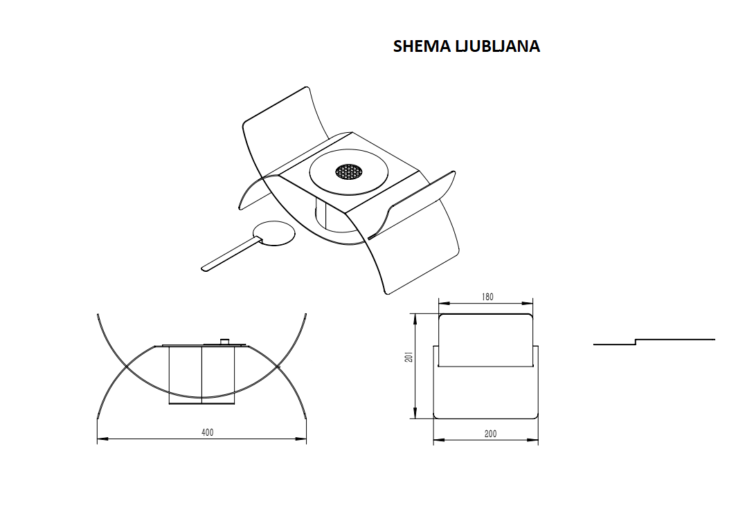 Eko kamin Ljubljana - Stolni kamin