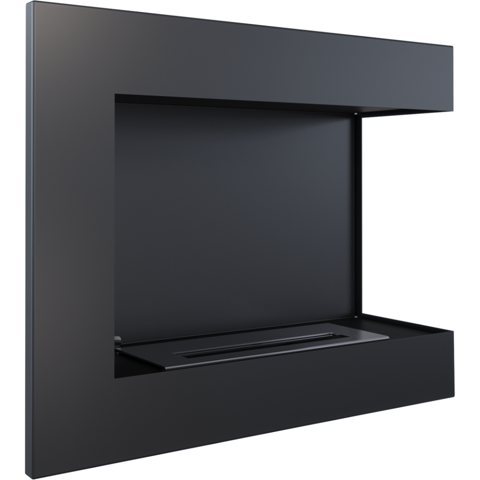 Eko kamin Dey kutni 600 x 280 - Zidni kamin, crni
