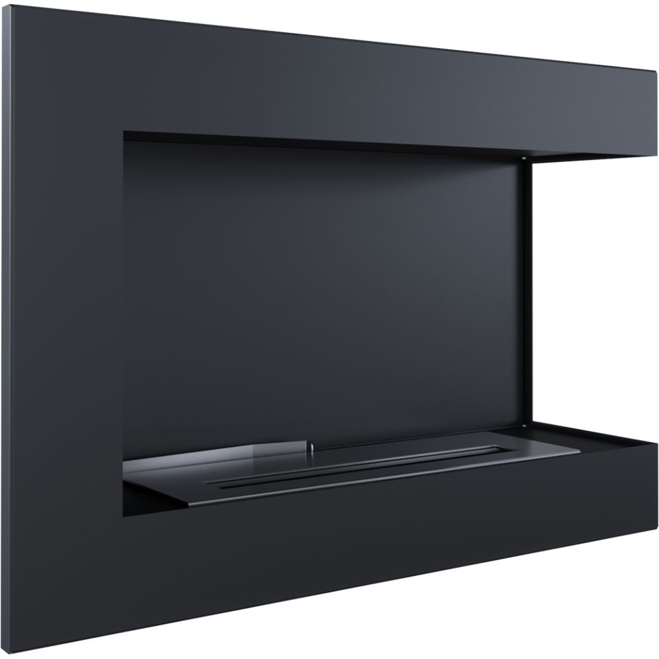 Ekokamin Dey kotni 700 x 280 - Stenski kamin, črn
