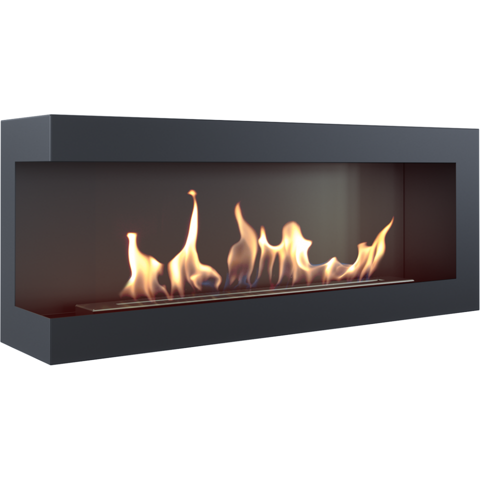 Ekokamin Dey kotni 1200 x 280 - Stenski kamin, črn