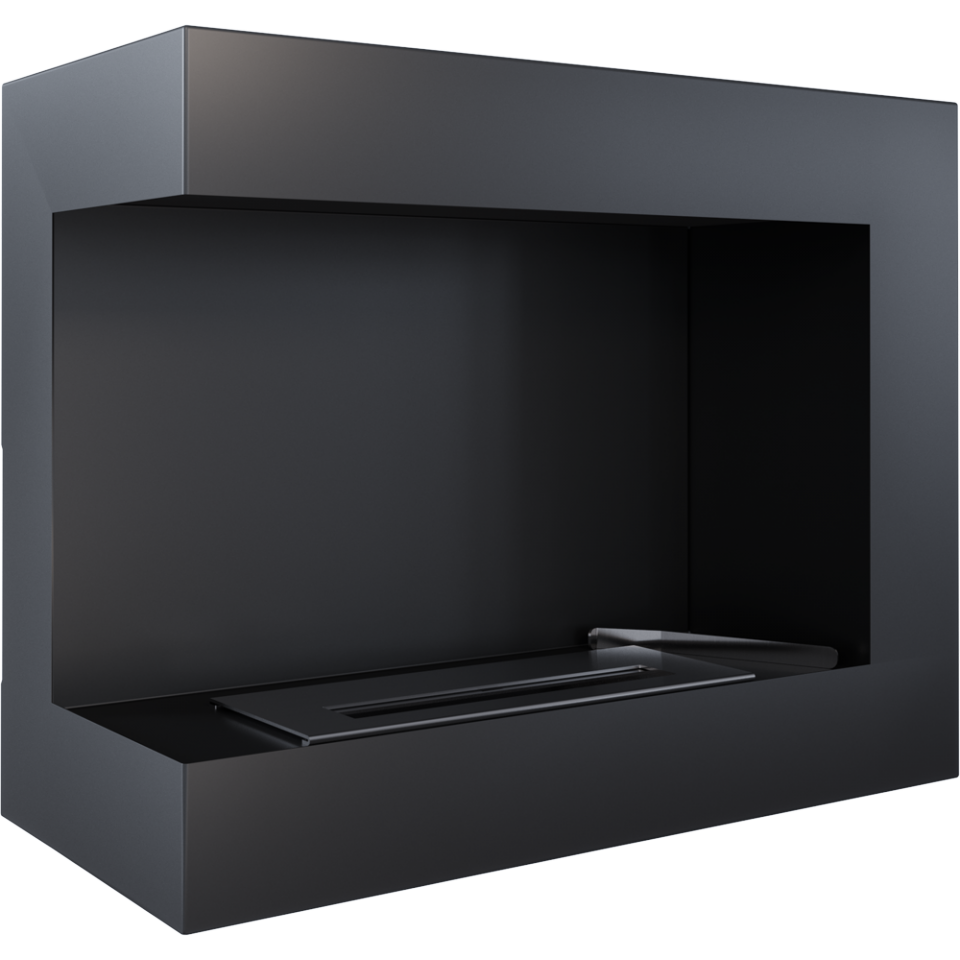 Eko kamin Dey kutni 600 x 280 - Zidni kamin, crni