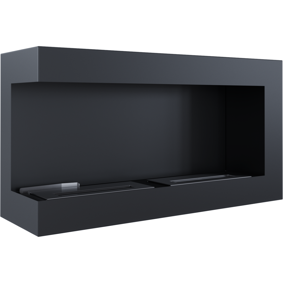 Eko kamin Dey kutni 900 x 280 - Zidni kamin, crni