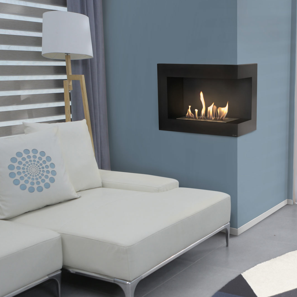 Ekokamin Dey kotni 700 x 280 - Stenski kamin, črn
