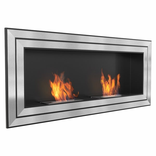 Ekokamin Juy  - Stenski kamin 1500x650, inox - odprta embalaža