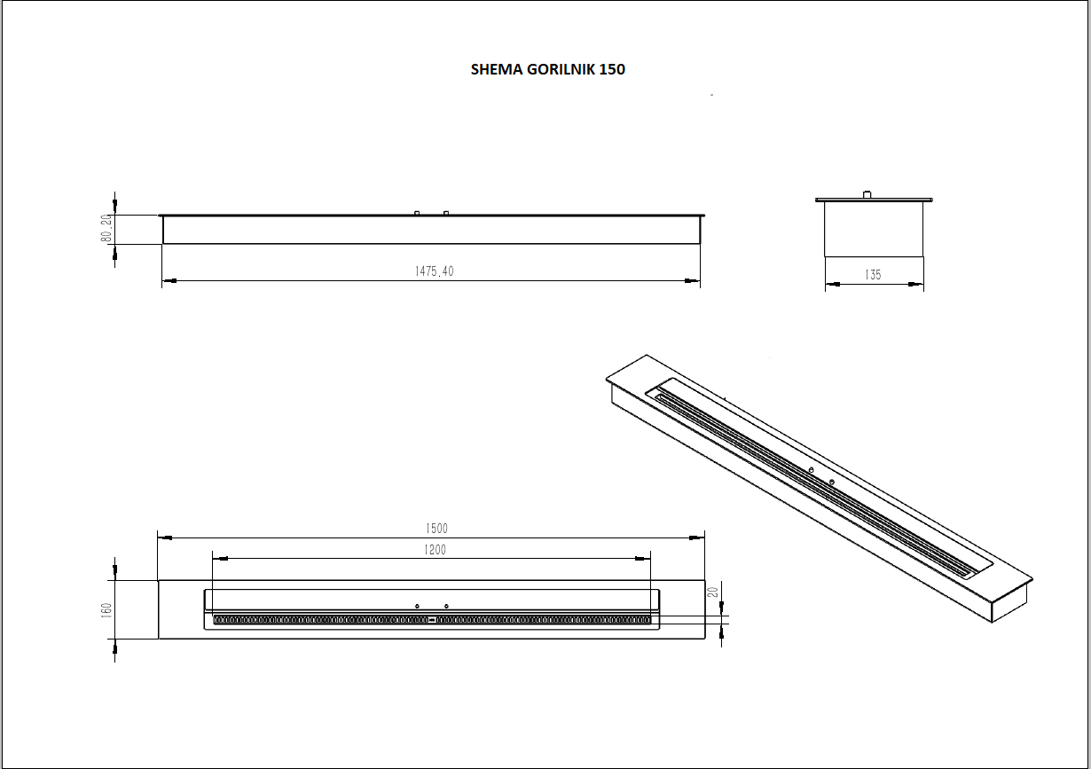 Gorilnik na bioetanol - 150